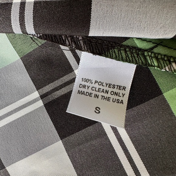 Pinup Girls Laura Byrnes Taffeta Green Plaid Dress New Size Small - Picture 5 of 6